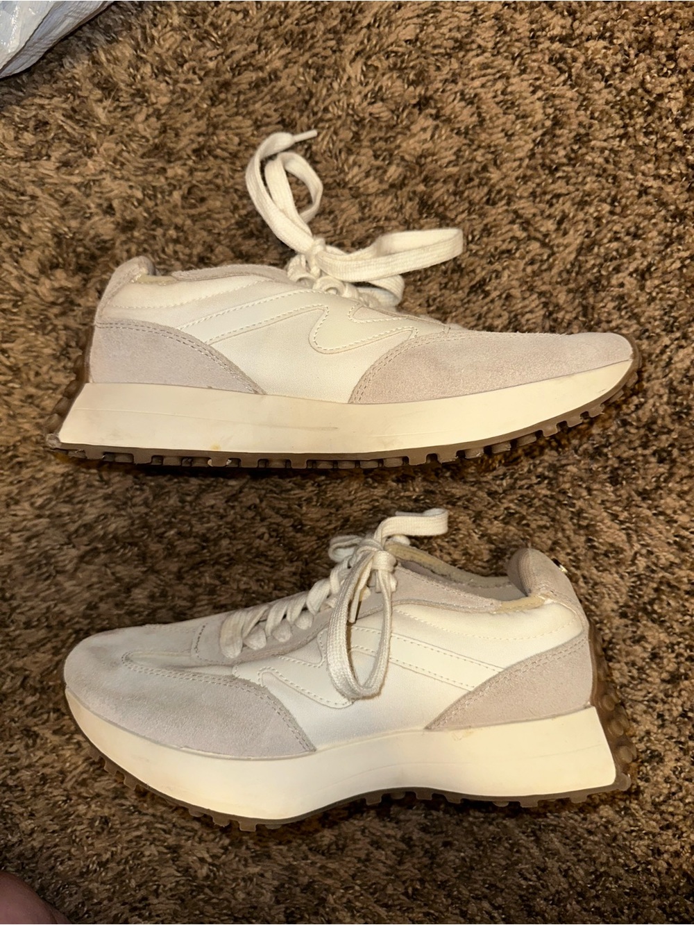 Steve Madden White and Light Gray Women's Sneakers
